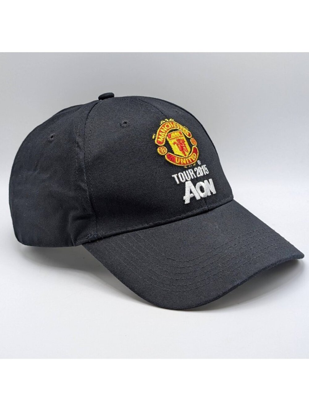 Manchester United Tour 2015 Hat OSFM Black Strap Back Cap Futbol Soccer AON